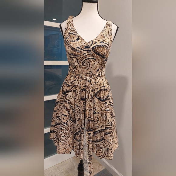 J. Crew Factory Dresses & Skirts - J. Crew Factory Black and Tan Paisley Maxi Dress